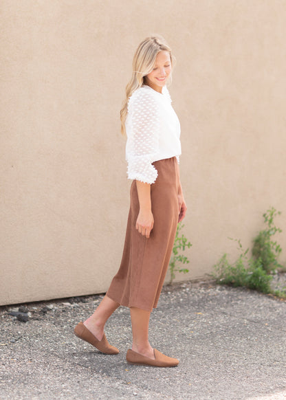 Caramel Suede Aline Skirt Skirts