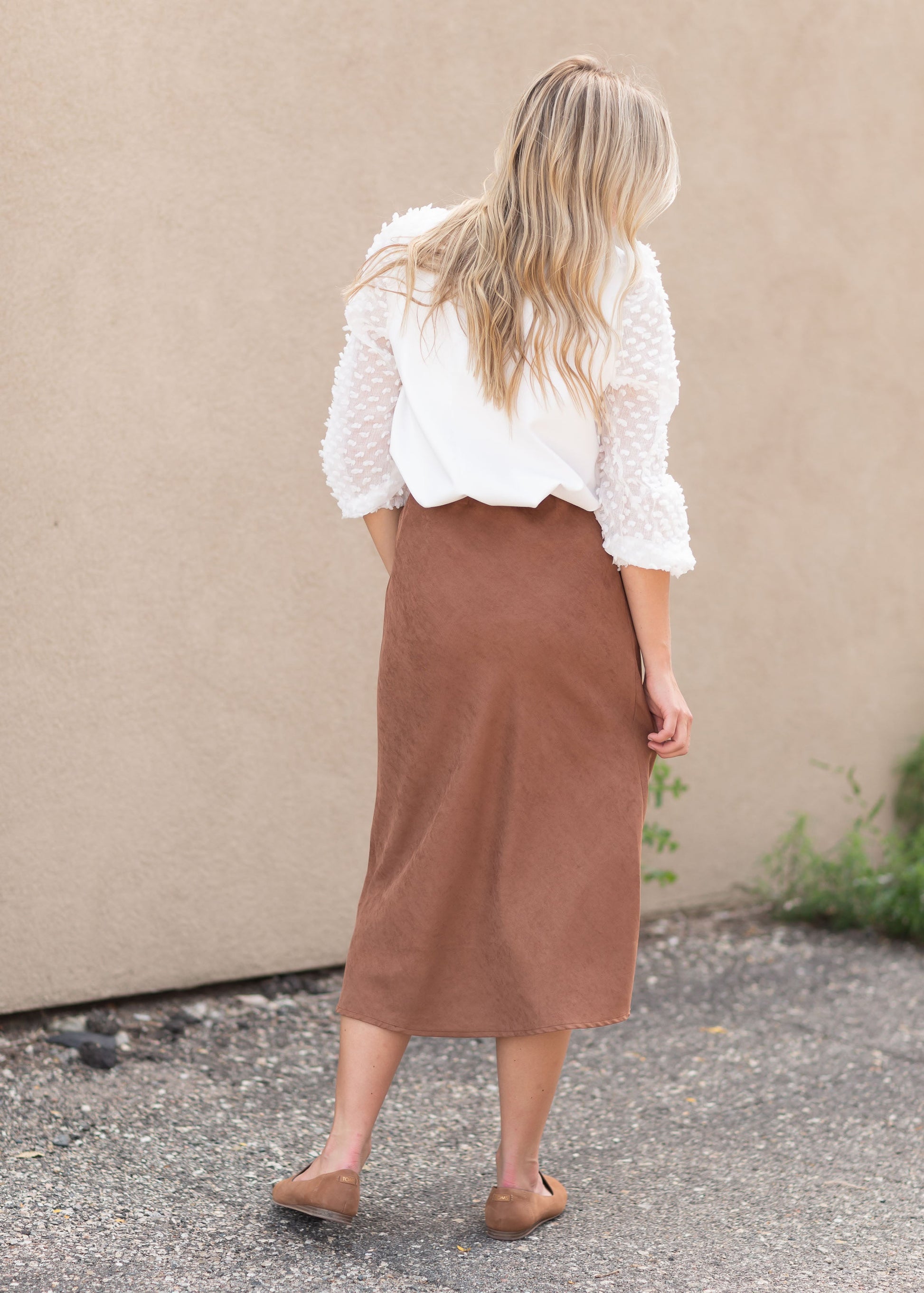 Caramel Suede Aline Skirt Skirts