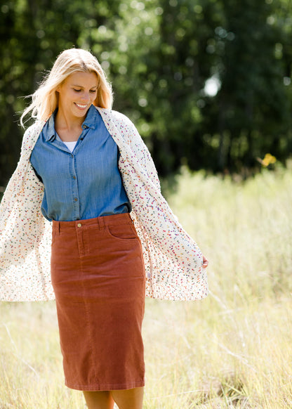 multi color popcorn knit open front ivory cardigan