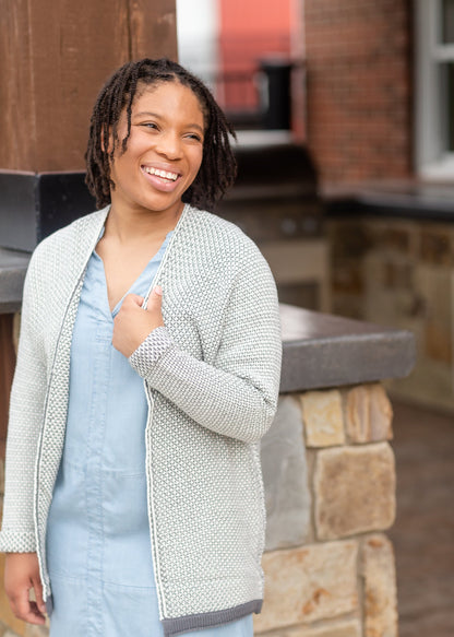 Charcoal Textured Kimono Cardigan - FINAL SALE Tops