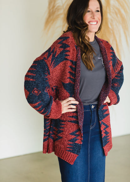 Chenille Aztec Print Cardigan - FINAL SALE Shirt