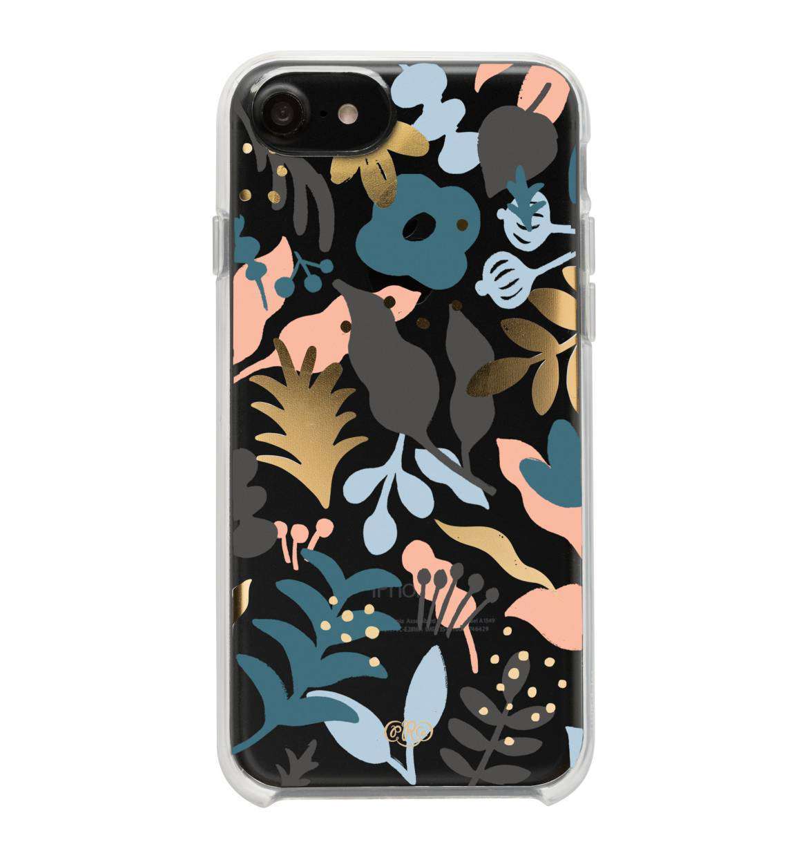 Modest women's blue and pink floral iPhone case