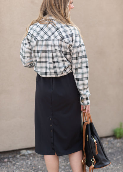 Collared Button Closure Shirt Tops