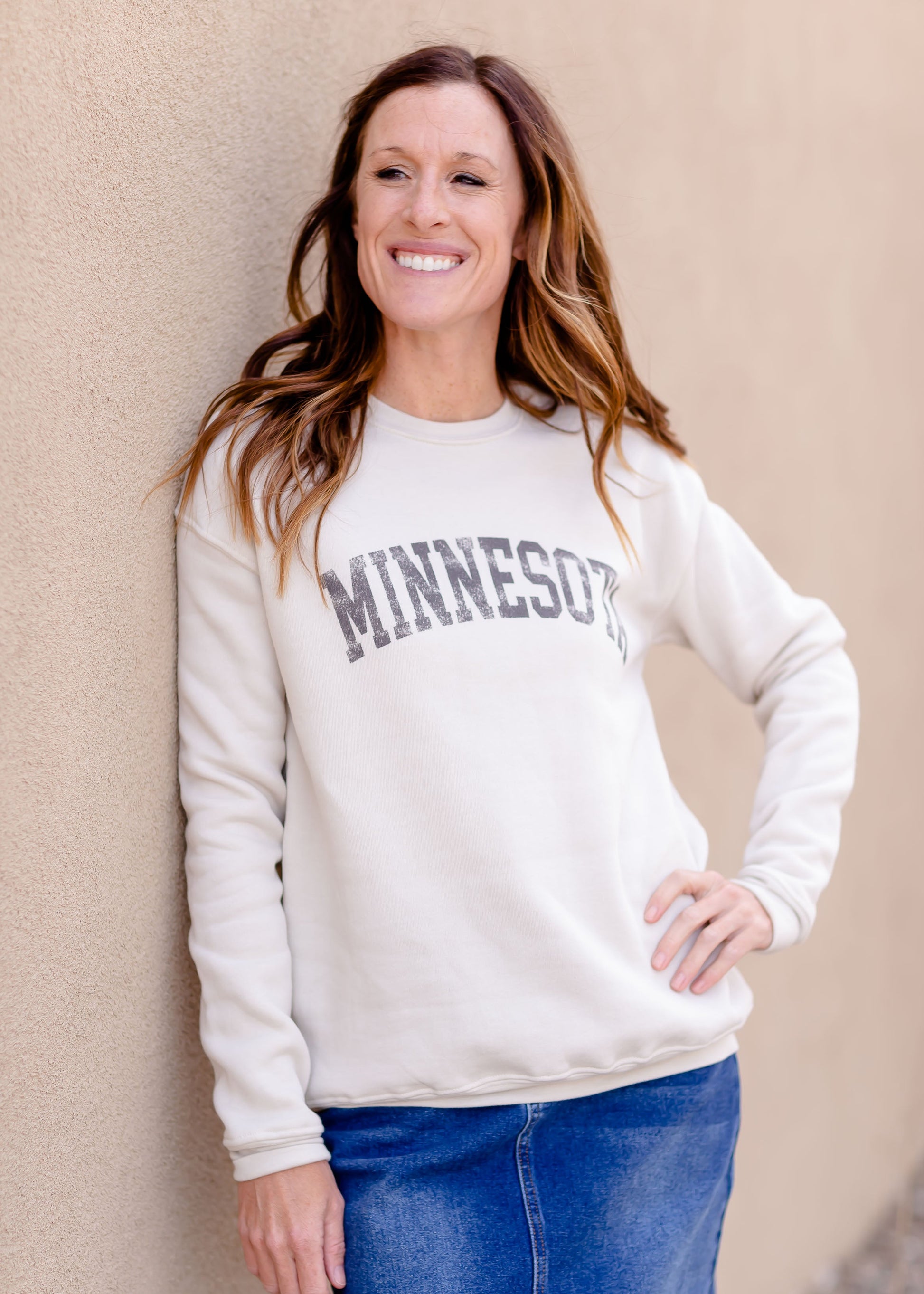 Cream Minnesota Crewneck Sweatshirt Tops