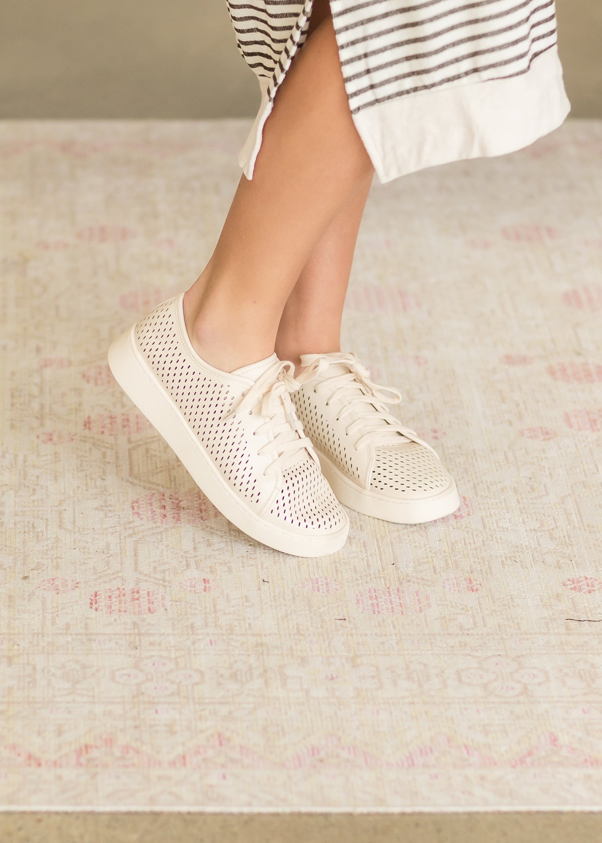 Cream Perforated Detail Shoe - FINAL SALE shoes