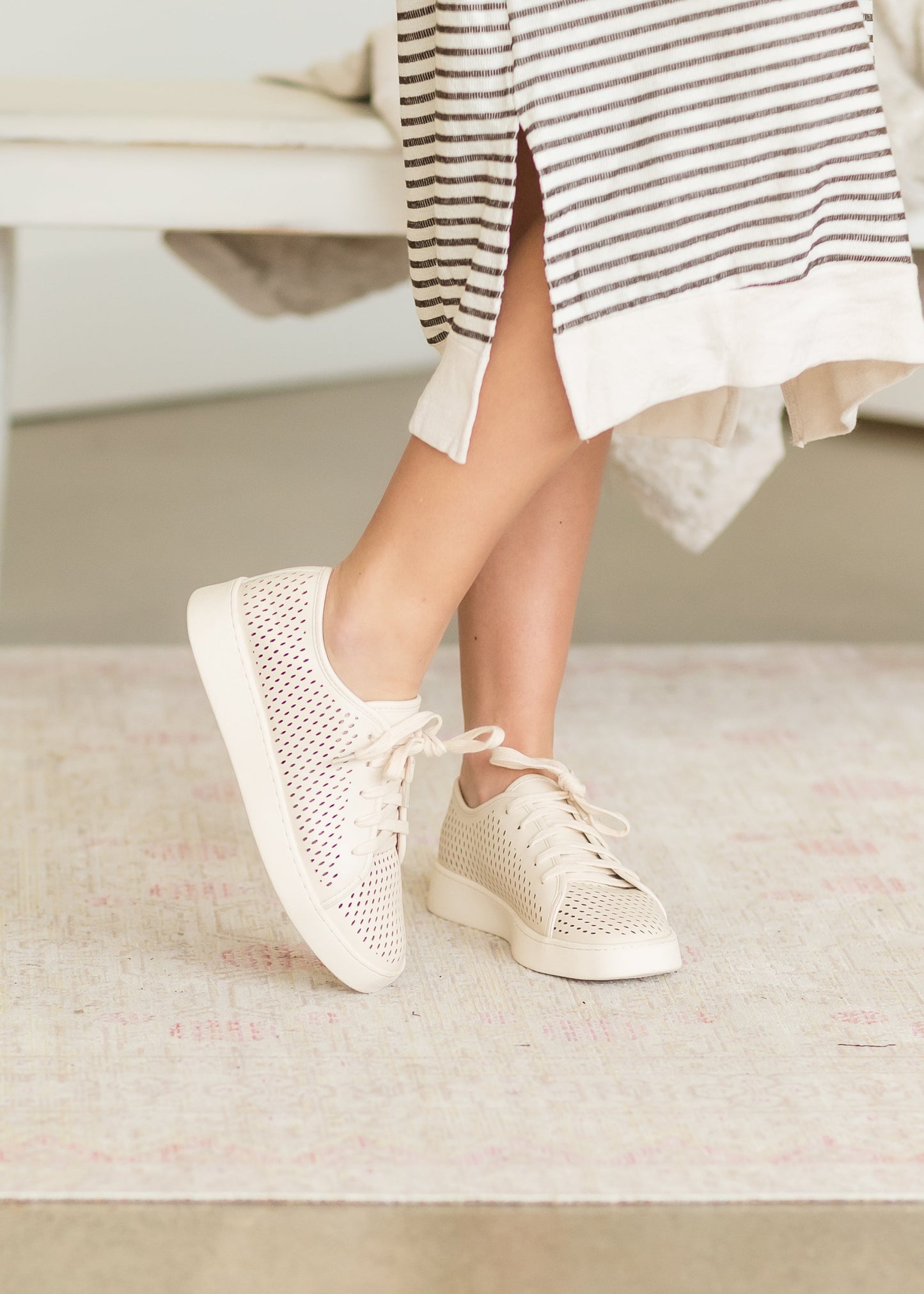 Cream Perforated Detail Shoe - FINAL SALE shoes