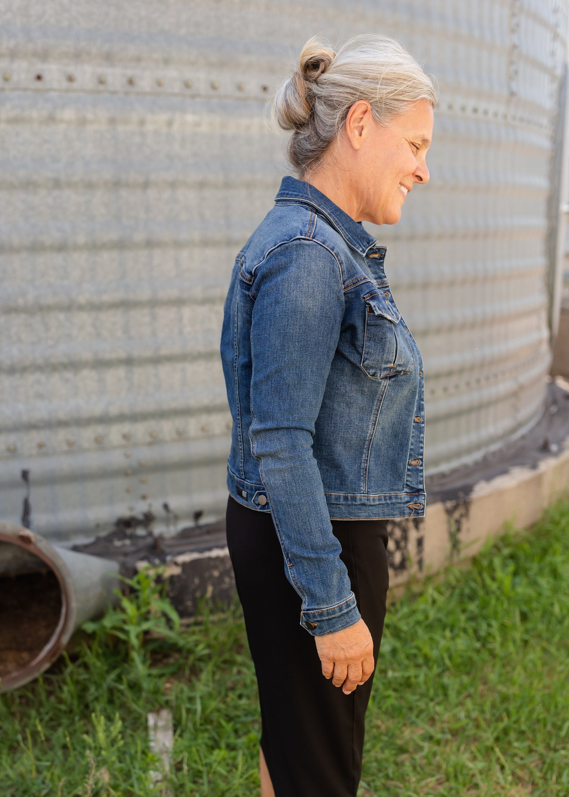 Dark Wash Denim Jean Jacket Tops