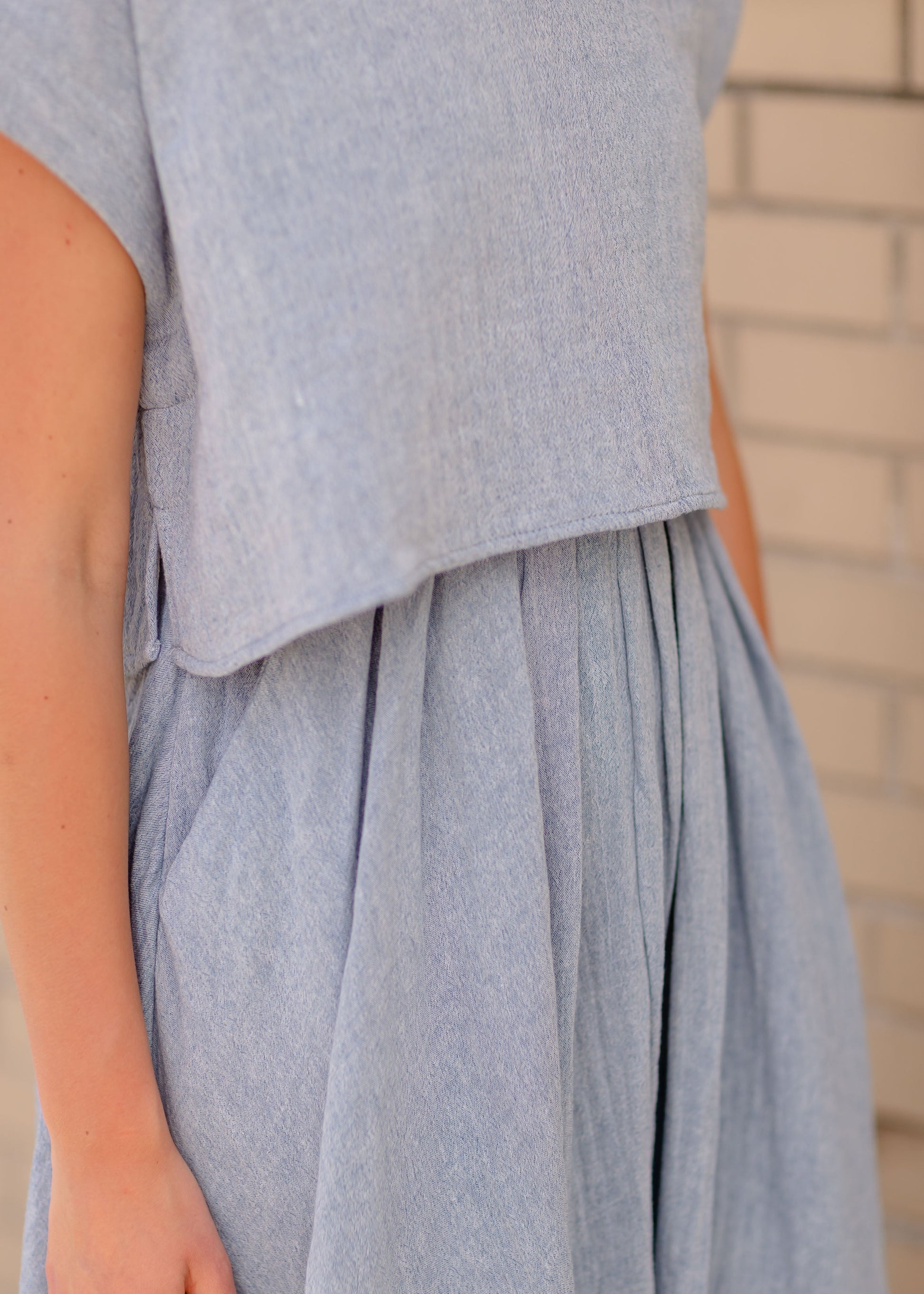 Denim Blue High Waisted Skirt Skirts