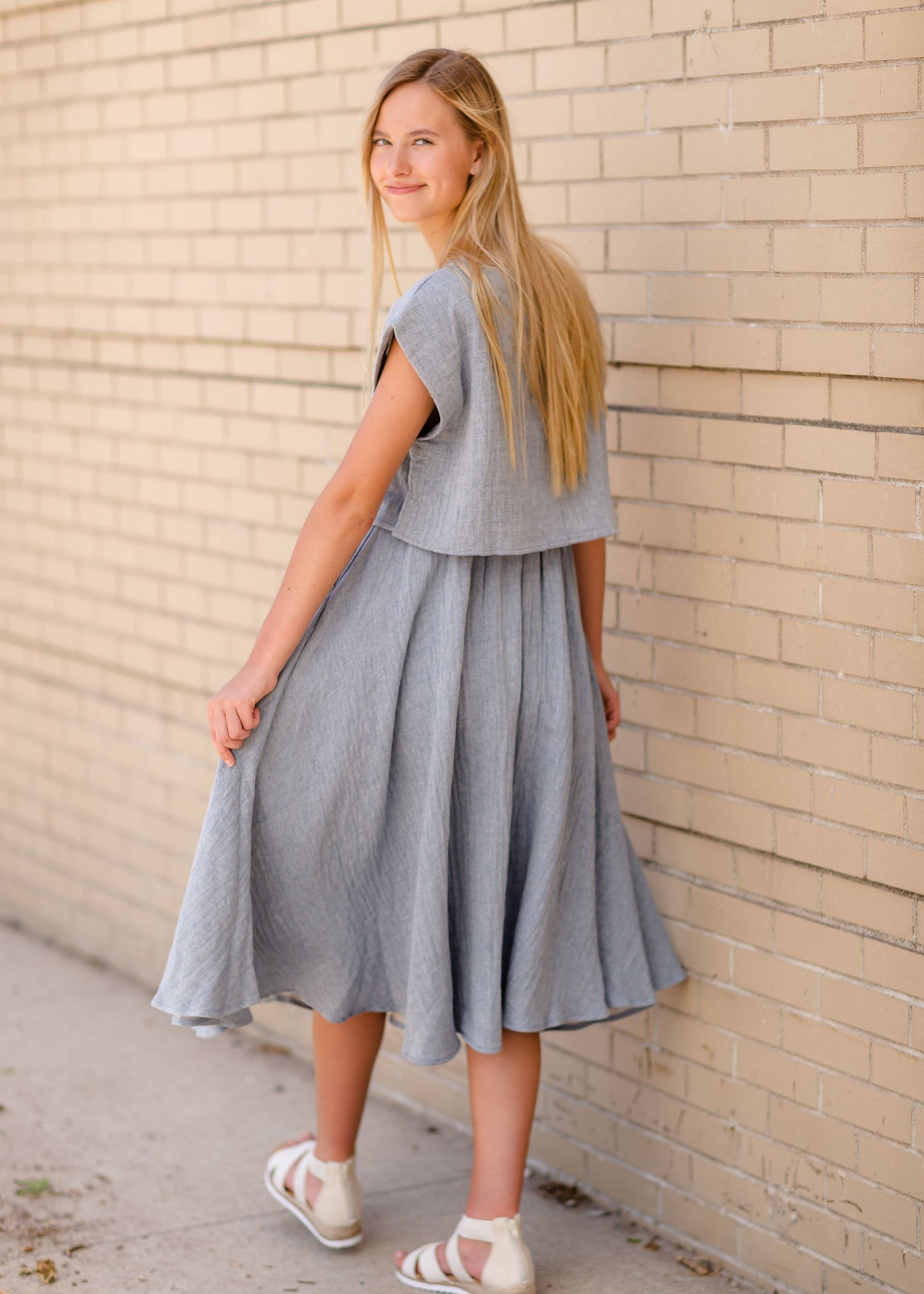 Denim Blue High Waisted Skirt Skirts