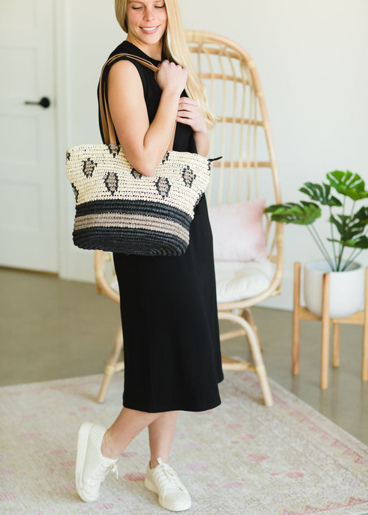 Diamond + Striped Straw Bag - FINAL SALE Home + Lifestyle