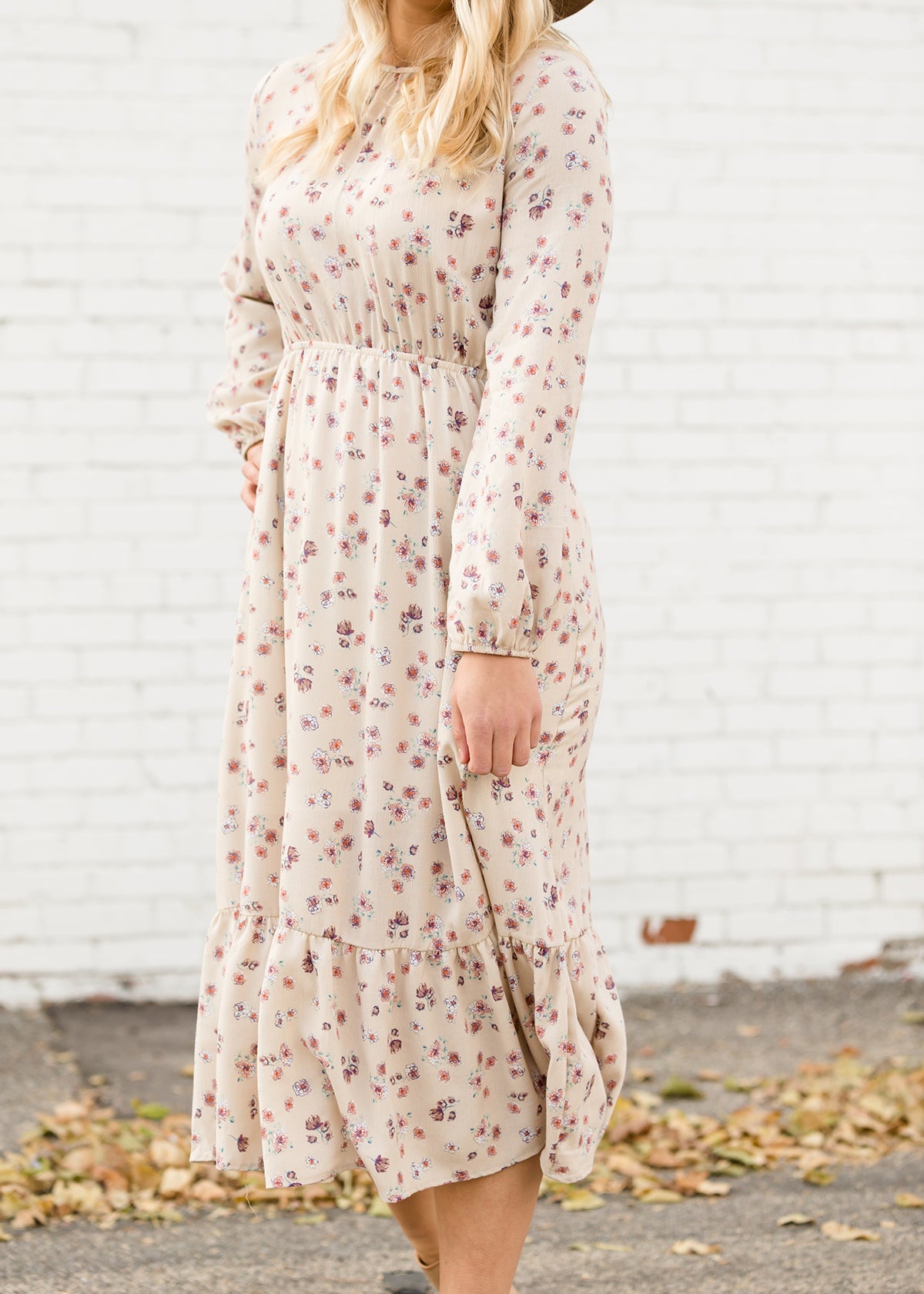 Ditsy Print Cream Floral Midi Dress - FINAL SALE Dresses