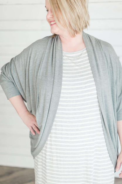 plus size women's dolman cardigan in heather gray