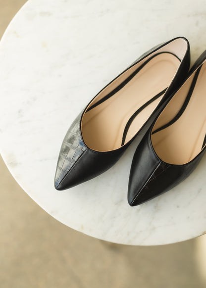 Duo Print Black Pointed Flat - FINAL SALE Shoes