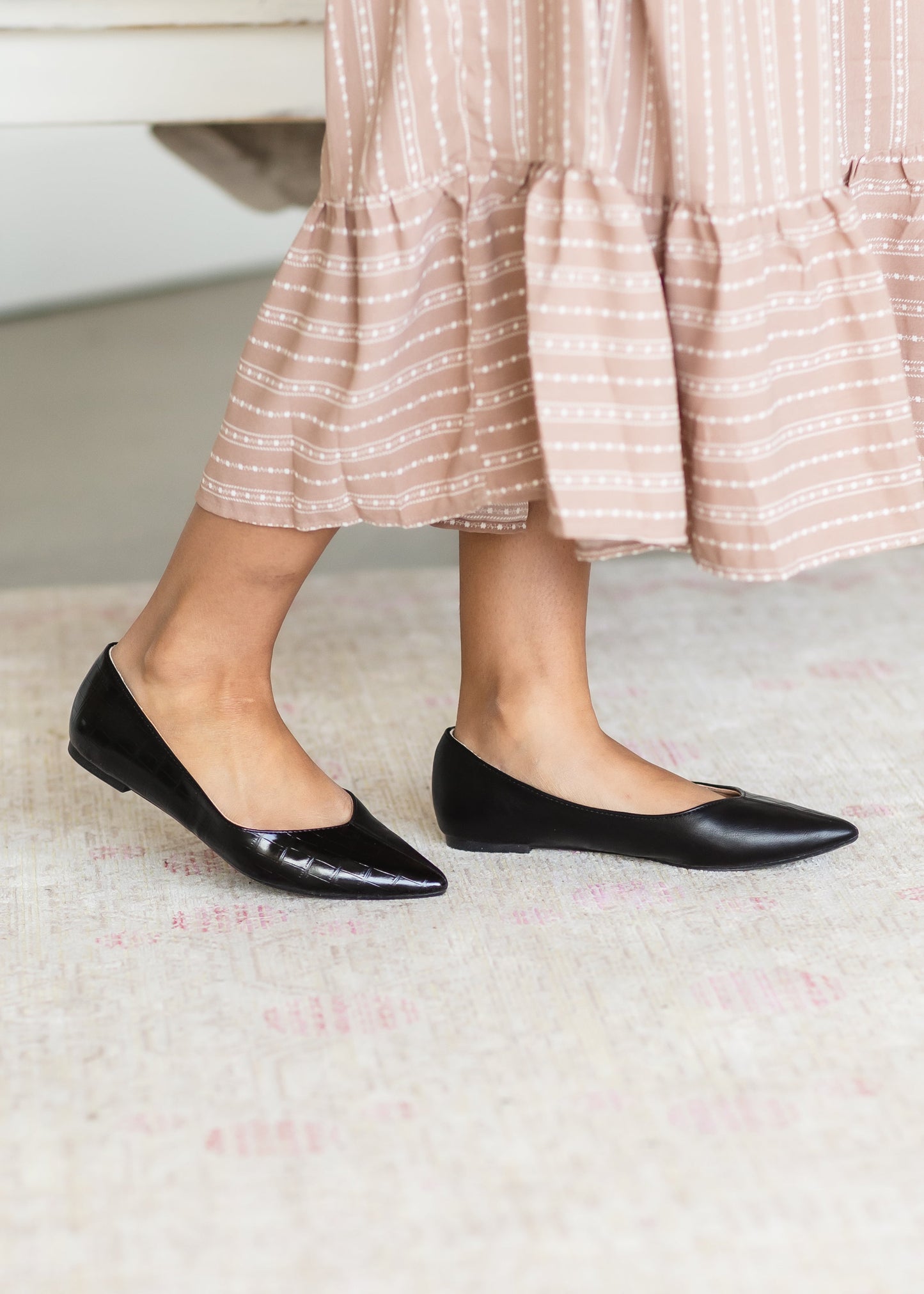 Duo Print Black Pointed Flat - FINAL SALE Shoes