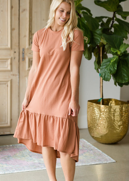 Dusty Rust Flare Midi Dress - FINAL SALE Dresses