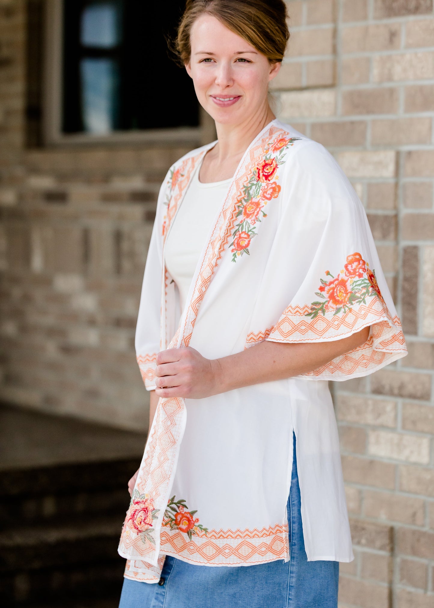 Embroidered Floral Open Front Kimono - FINAL SALE Layering Essentials