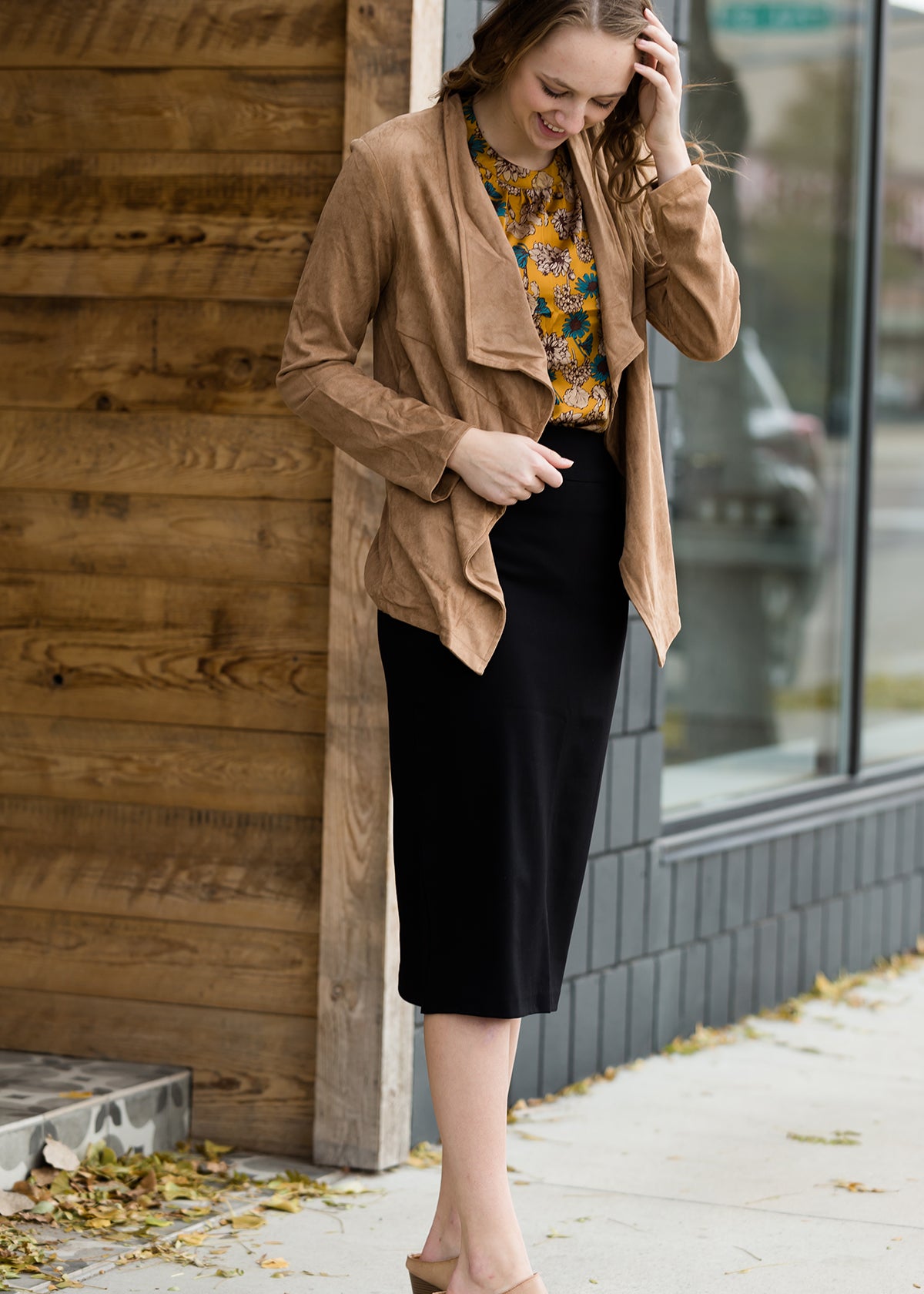 Faux Suede Open Front Jacket - FINAL SALE Layering Essentials