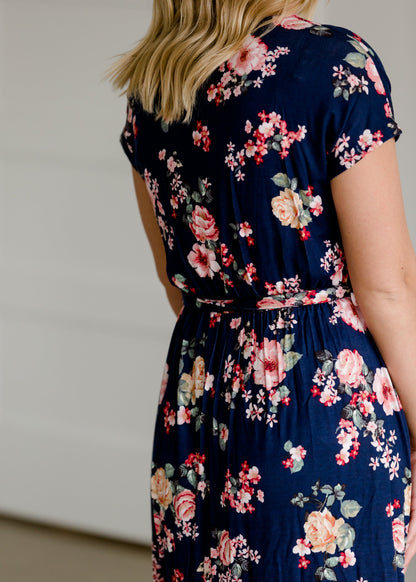 Floral Belted A-Line Maxi Dress Dresses