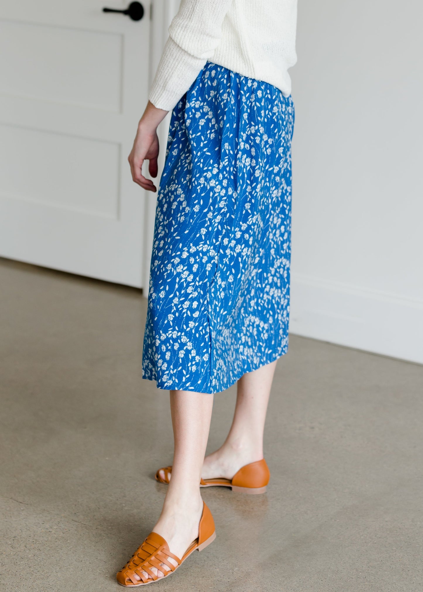 Floral Button Detail Midi Skirt - FINAL SALE Skirts