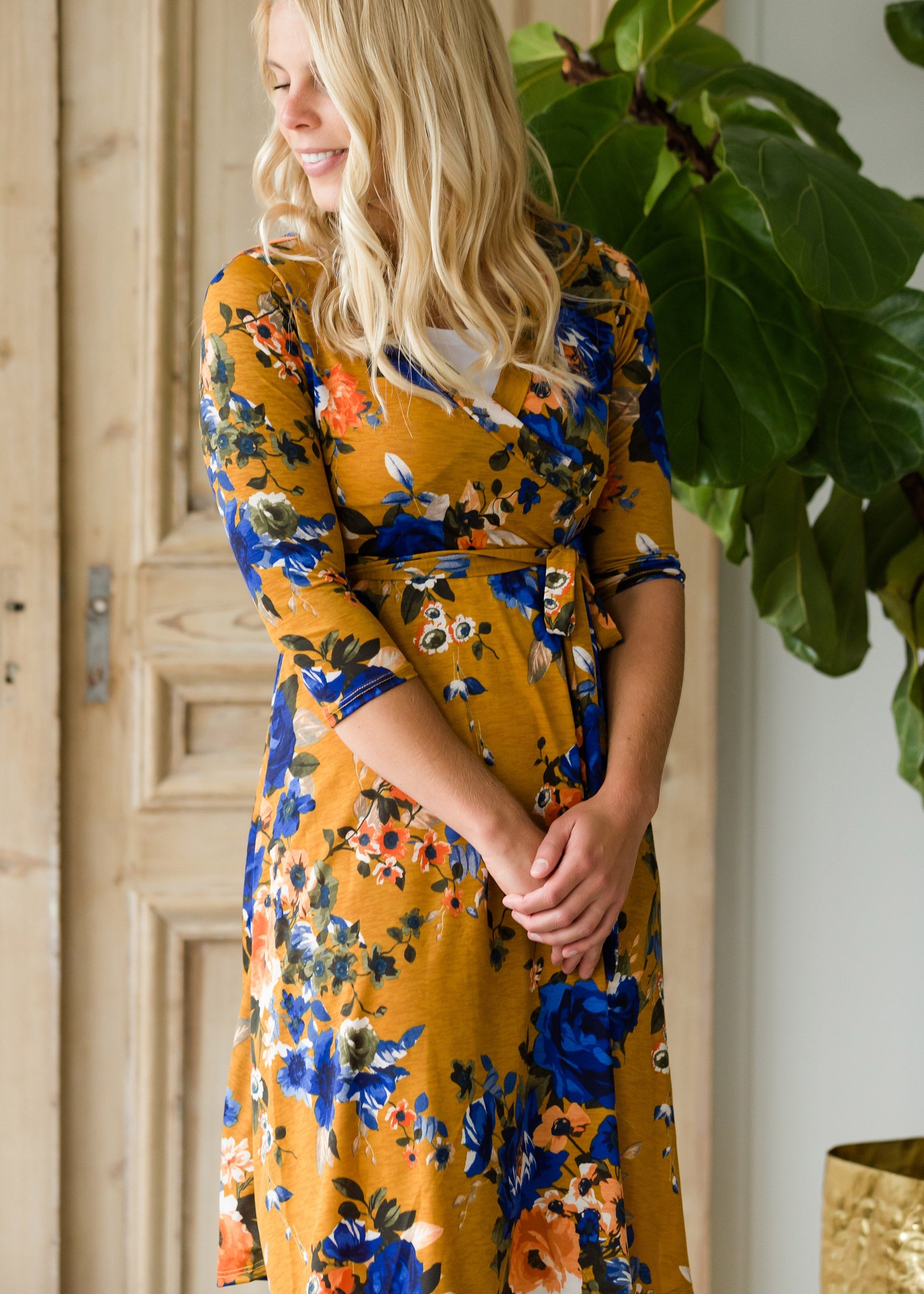 Floral Fit Wrap Midi Dress - FINAL SALE Dresses