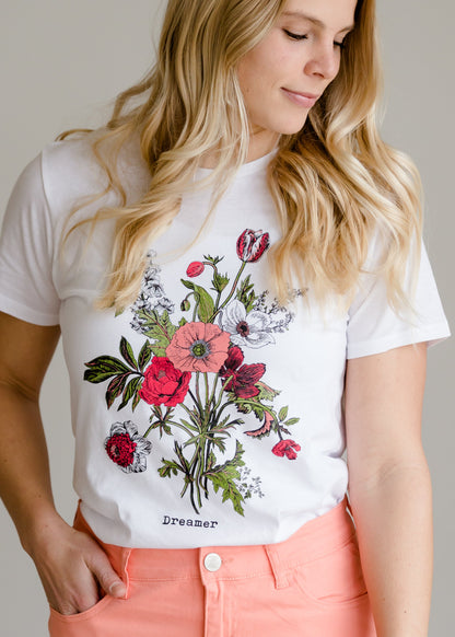 Floral Graphic Short Sleeve Tee Tops