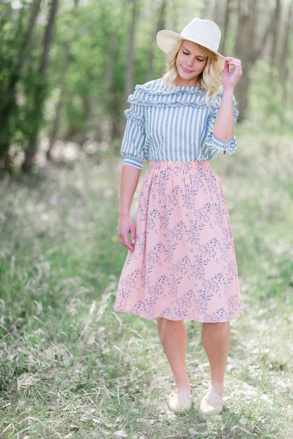 Floral Midi Skirt Skirts