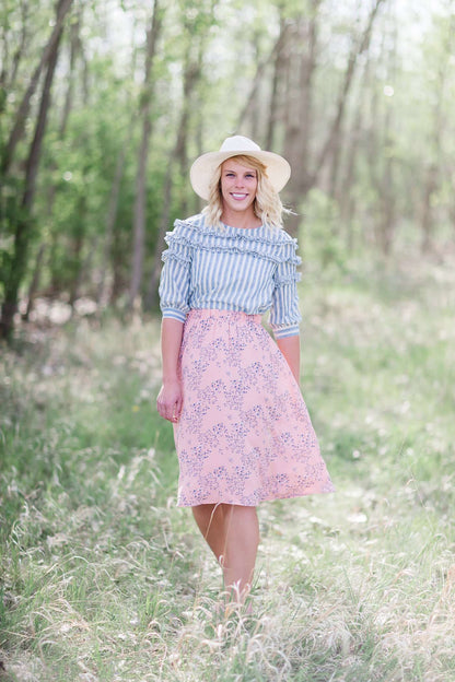 Floral Midi Skirt Skirts