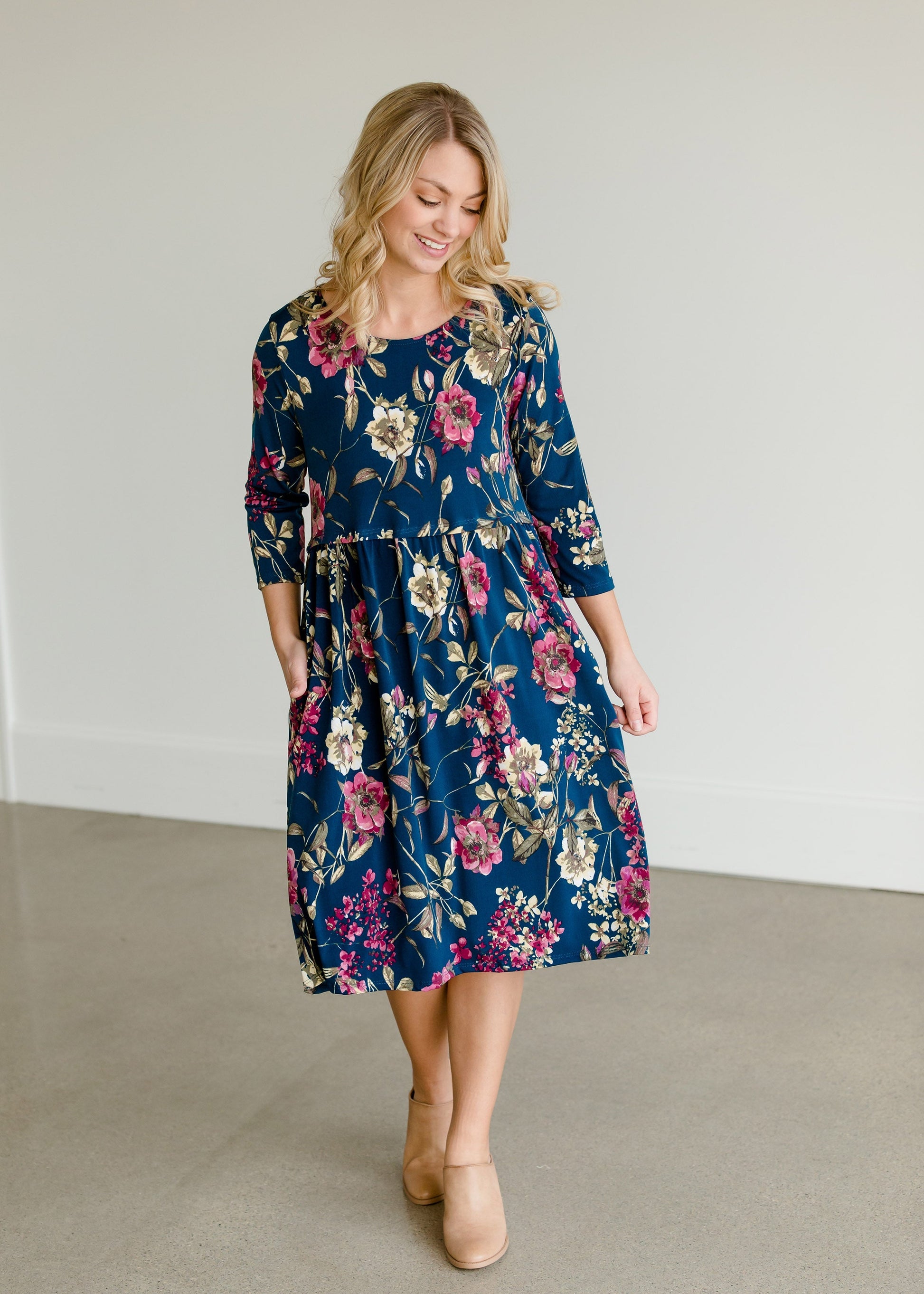 Floral Peplum Midi Dress - FINAL SALE Dresses