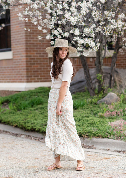 Floral Print Maxi Skirt With Ruffle Detail Skirts