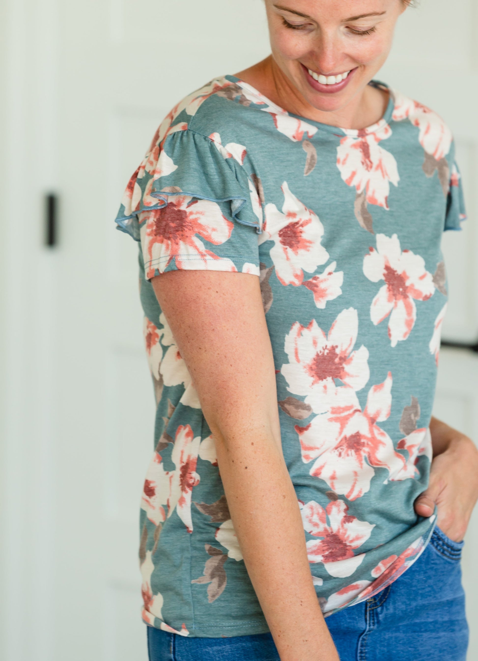 Floral Print Short Sleeve Tee - FINAL SALE Tops