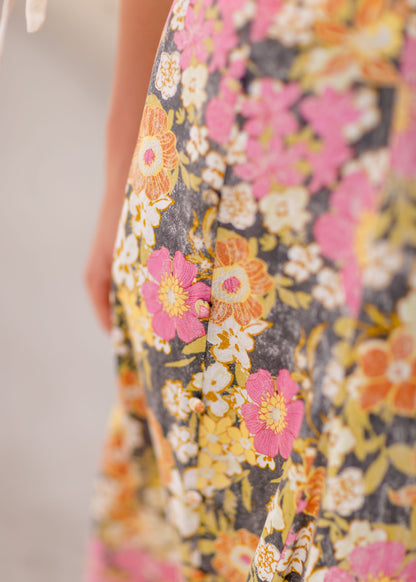 Flower Print Midi Skirt Skirts