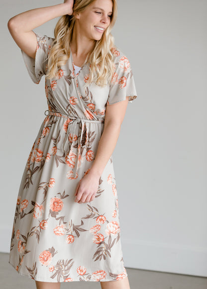 Flower Print Woven Midi Dress - FINAL SALE Dresses