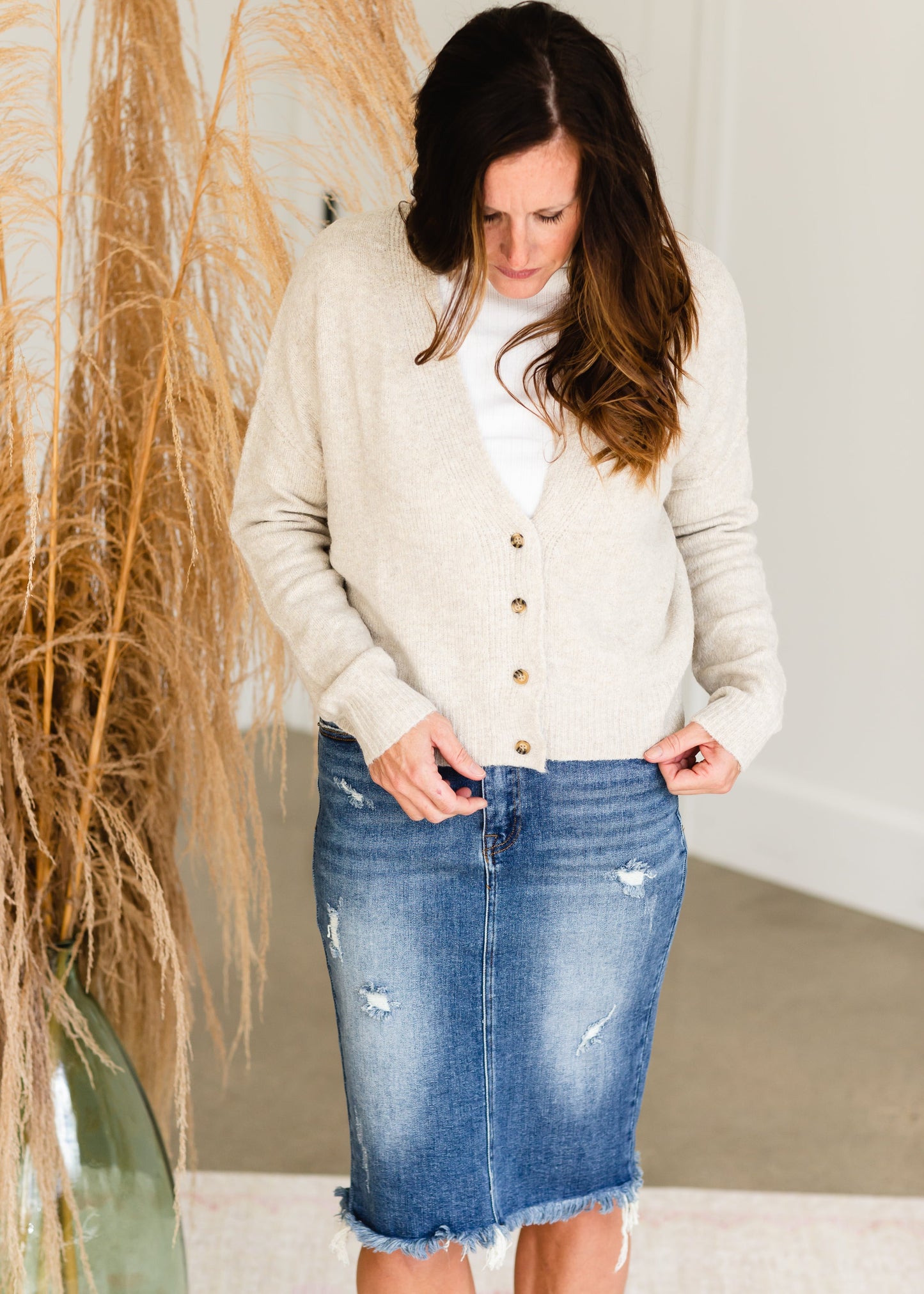 Fuzzy Cropped Button Up Cardigan - FINAL SALE Shirt