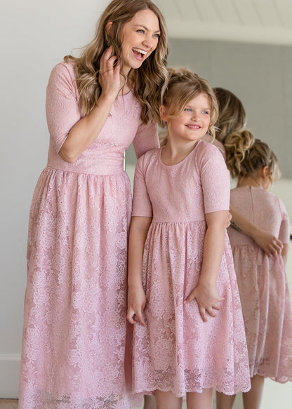 Girls Amelia Rose Lace Dress Girls Woodmouse & Thistle