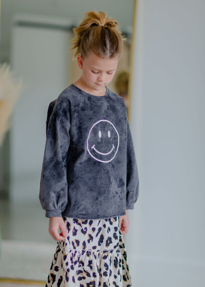 Girls Black Long Sleeve Smile Top - FINAL SALE Girls