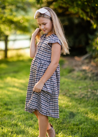 Girls Haven Plaid Wood Button Midi Dress Girls Woodmouse & Thistle