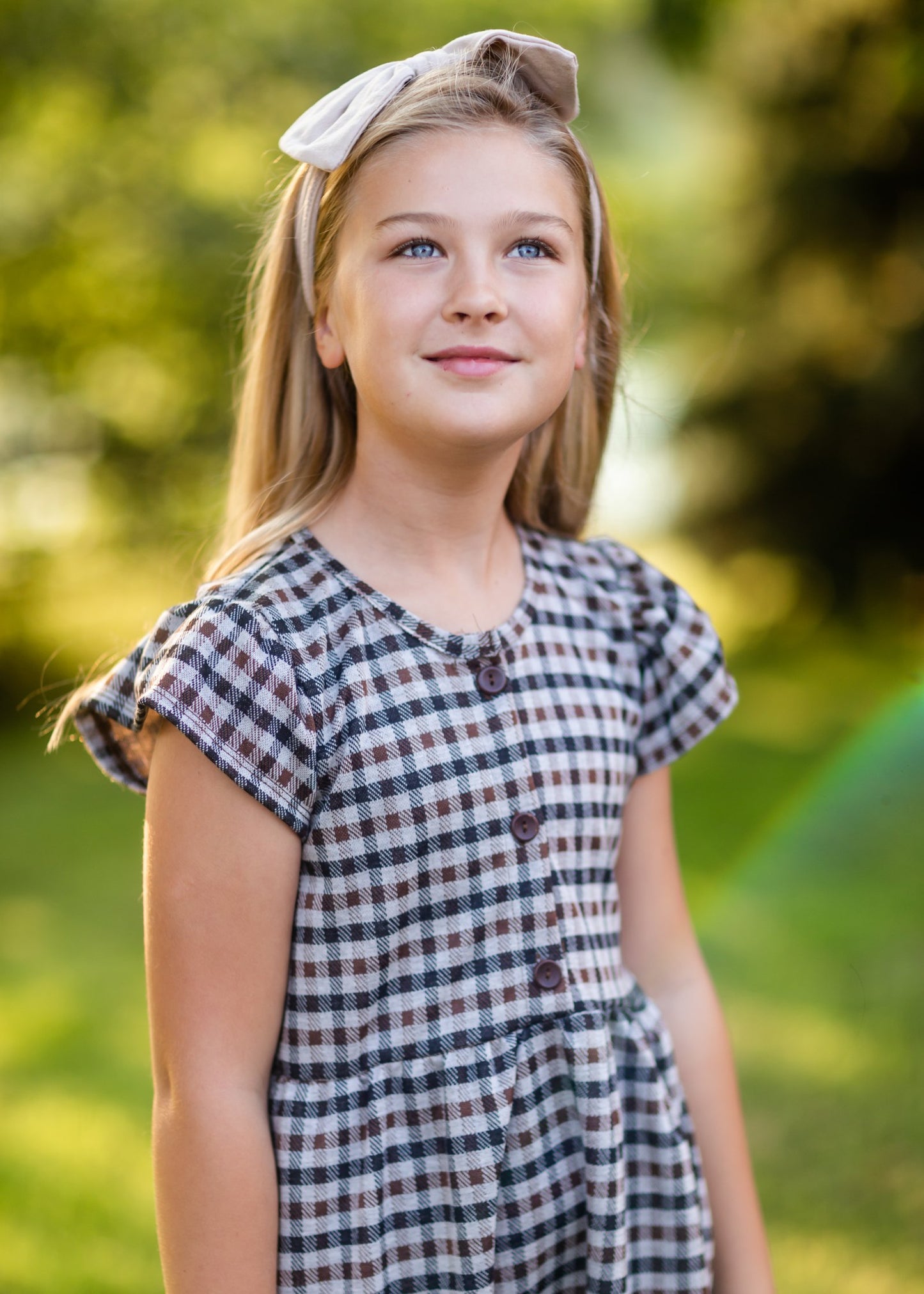 Girls Haven Plaid Wood Button Midi Dress Girls Woodmouse & Thistle