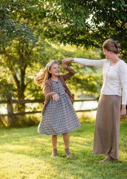 Girls Haven Plaid Wood Button Midi Dress Girls Woodmouse & Thistle