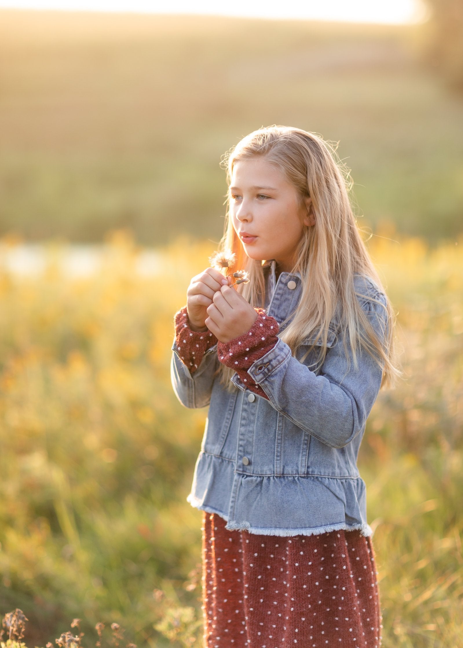 Girls Peplum Ruffle Denim Jacket Girls Hayden Los Angeles