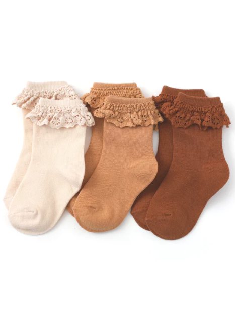 Girls Ruffle 3 Pack Stockings Girls