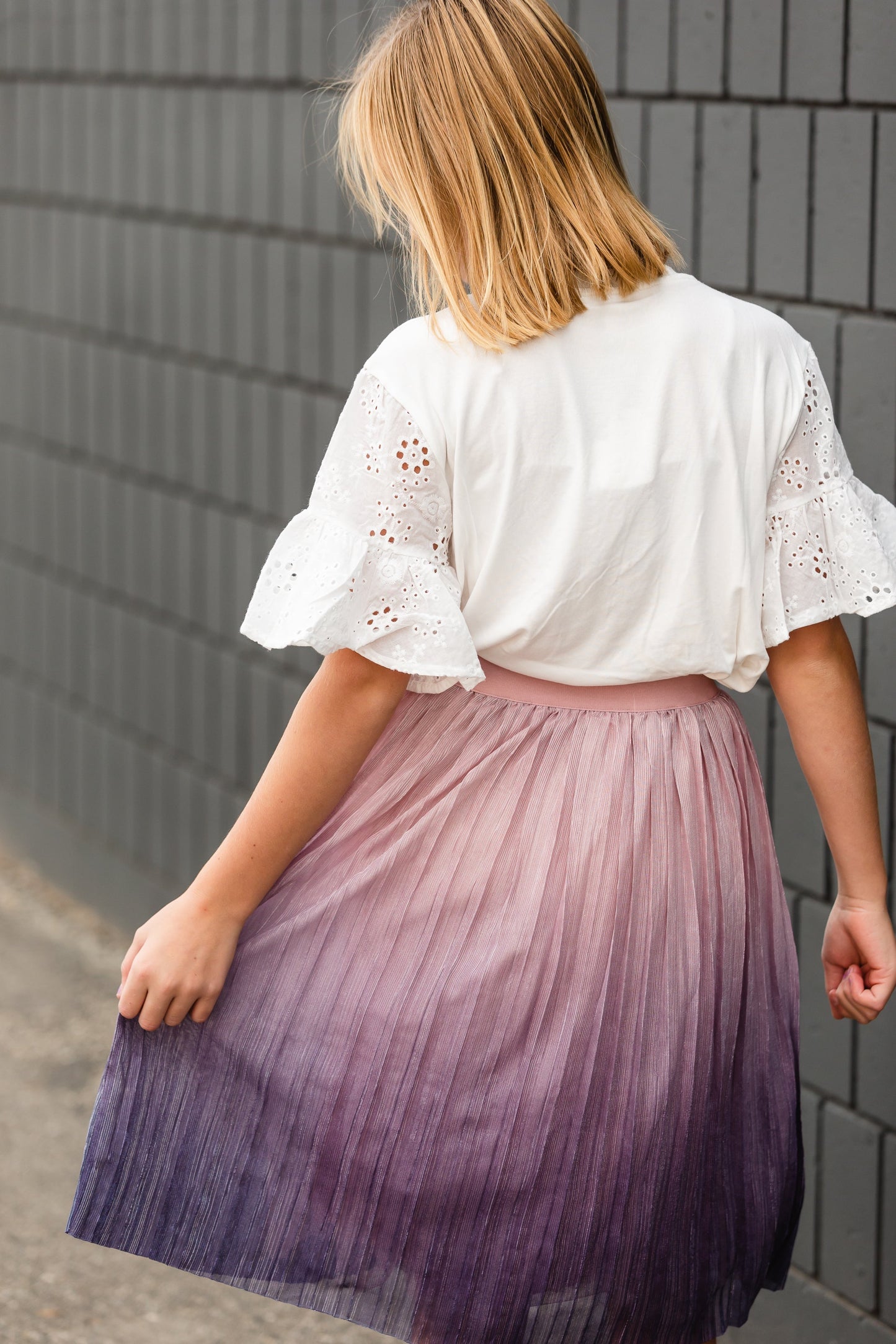 Girls White Lace Short Sleeve Top - FINAL SALE Tops