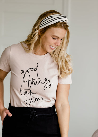 Good Things Take Time Graphic Top - FINAL SALE Tops