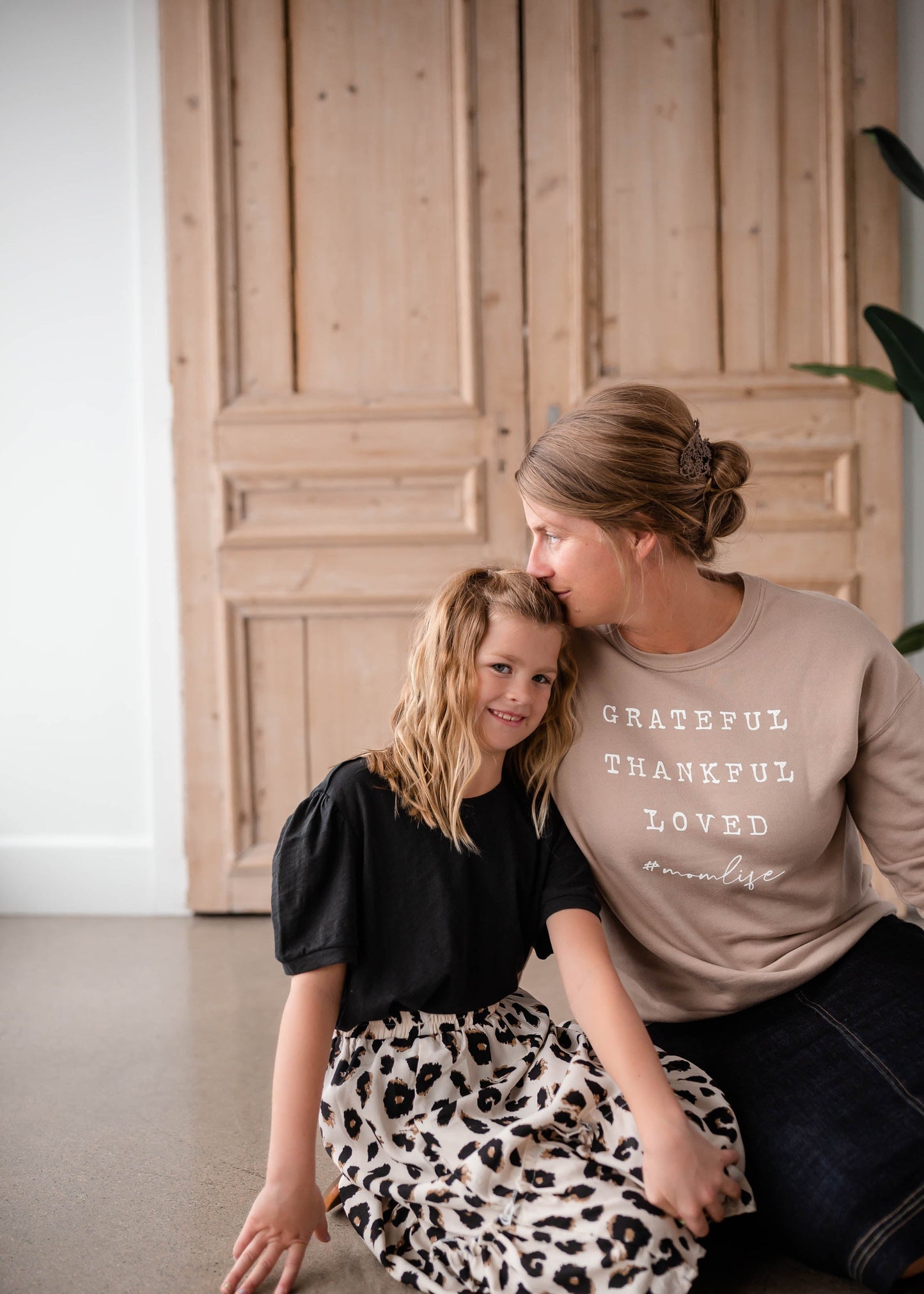 Grateful Thankful & Loved Crew Neck Sweatshirt Shirt Oat Collective