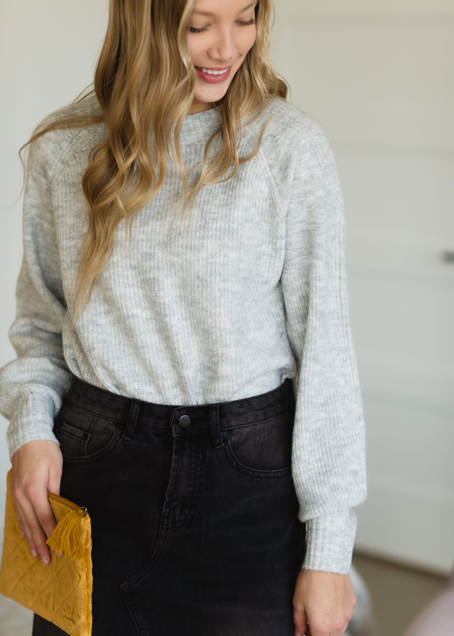 Gray Balloon Sleeve Sweater - FINAL SALE Shirt