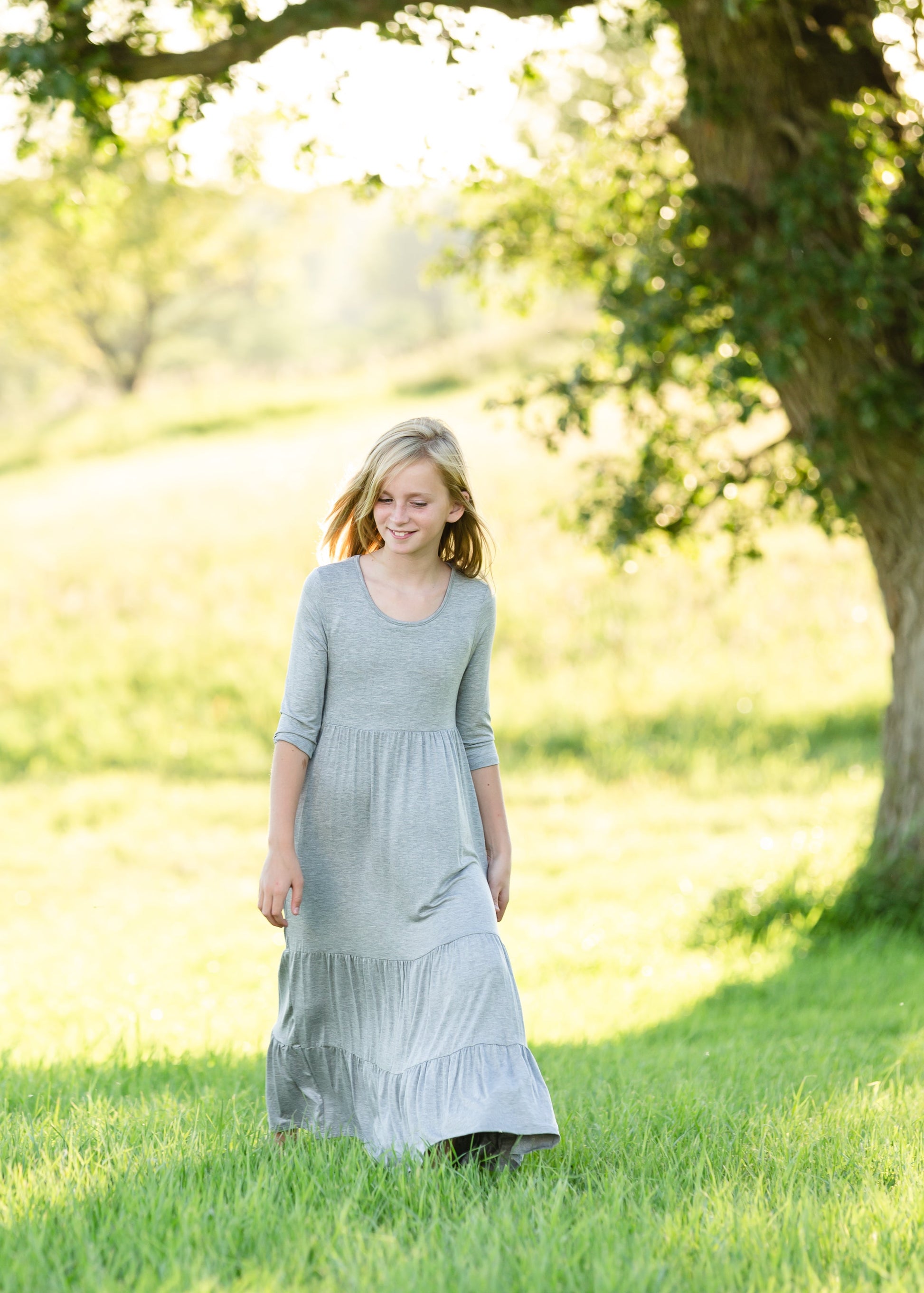 Gray High Waist Stretch Maxi Dress Dresses