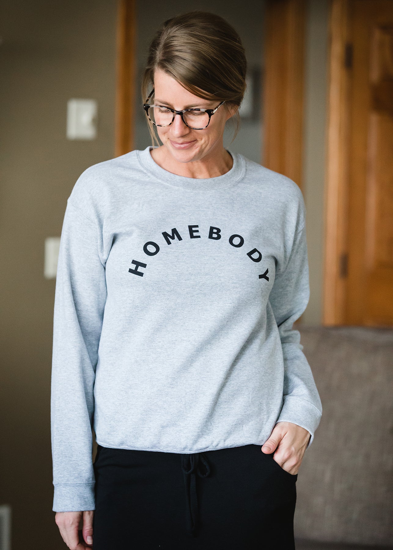 Gray Homebody Crewneck Sweatshirt - FINAL SALE Tops