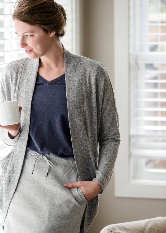 Gray Lightweight Dolman Sweater - FINAL SALE Tops