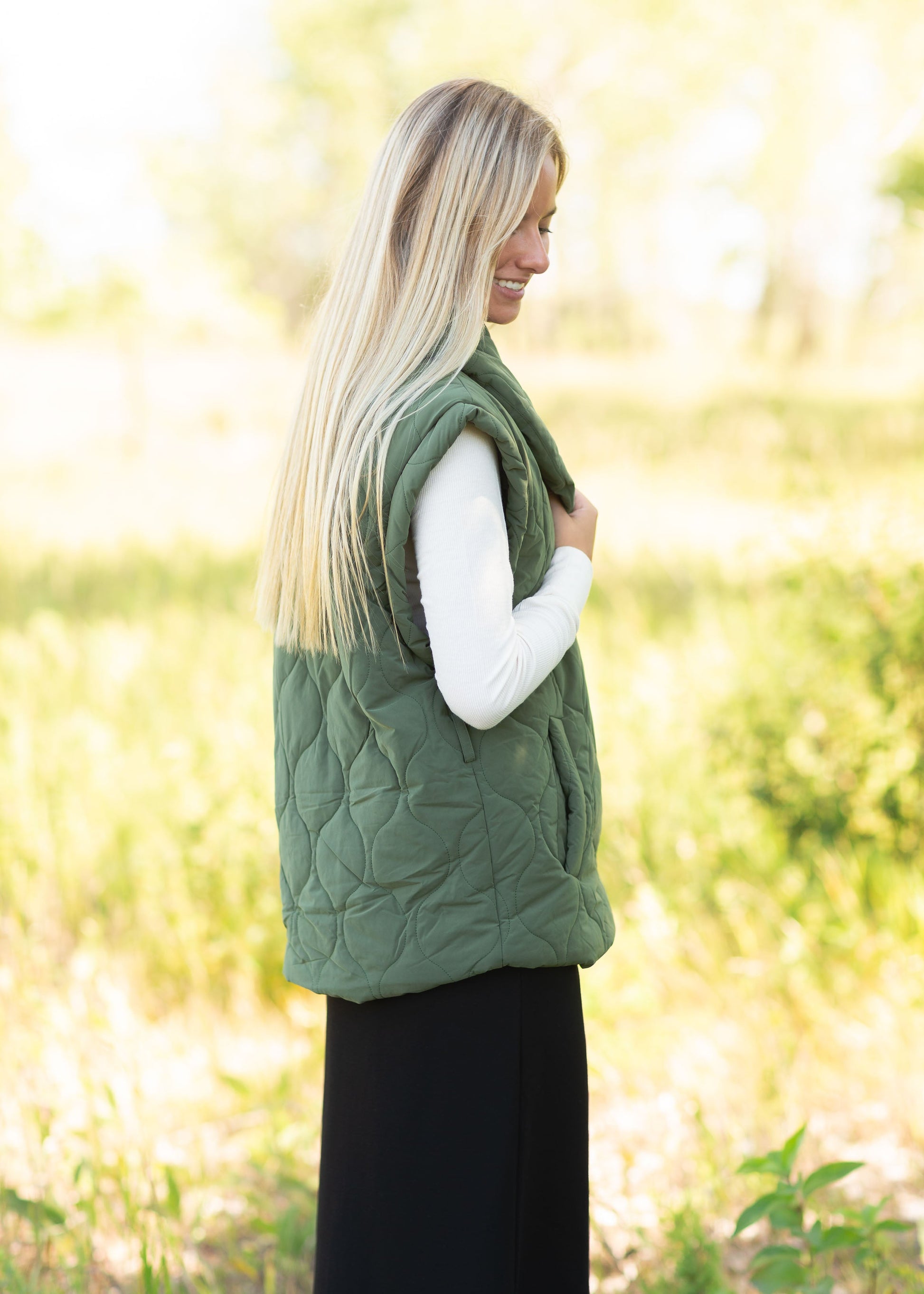 Gray + Olive Belted Jacket Tops