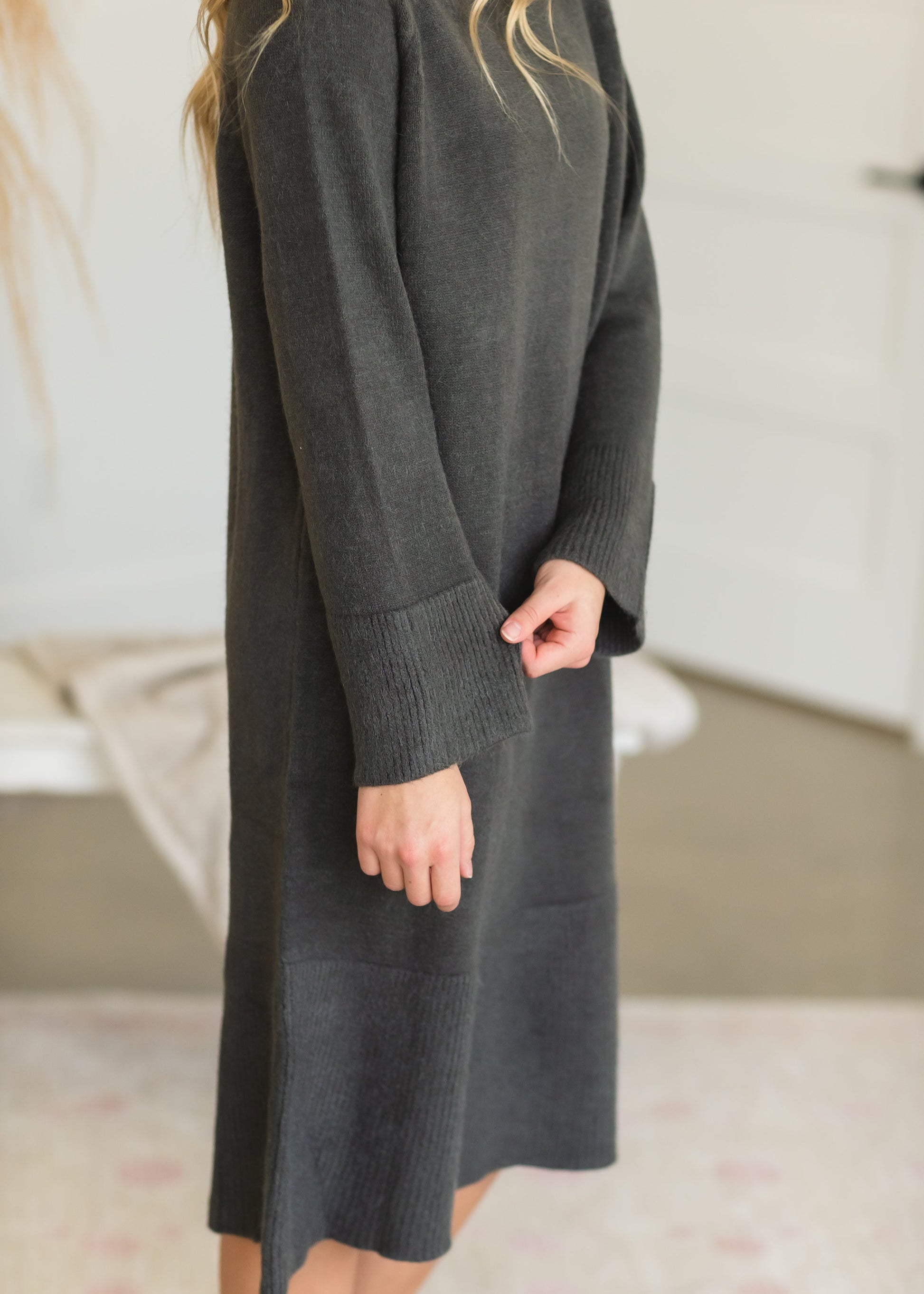 Gray Turtleneck Sweater Dress - FINAL SALE Dresses