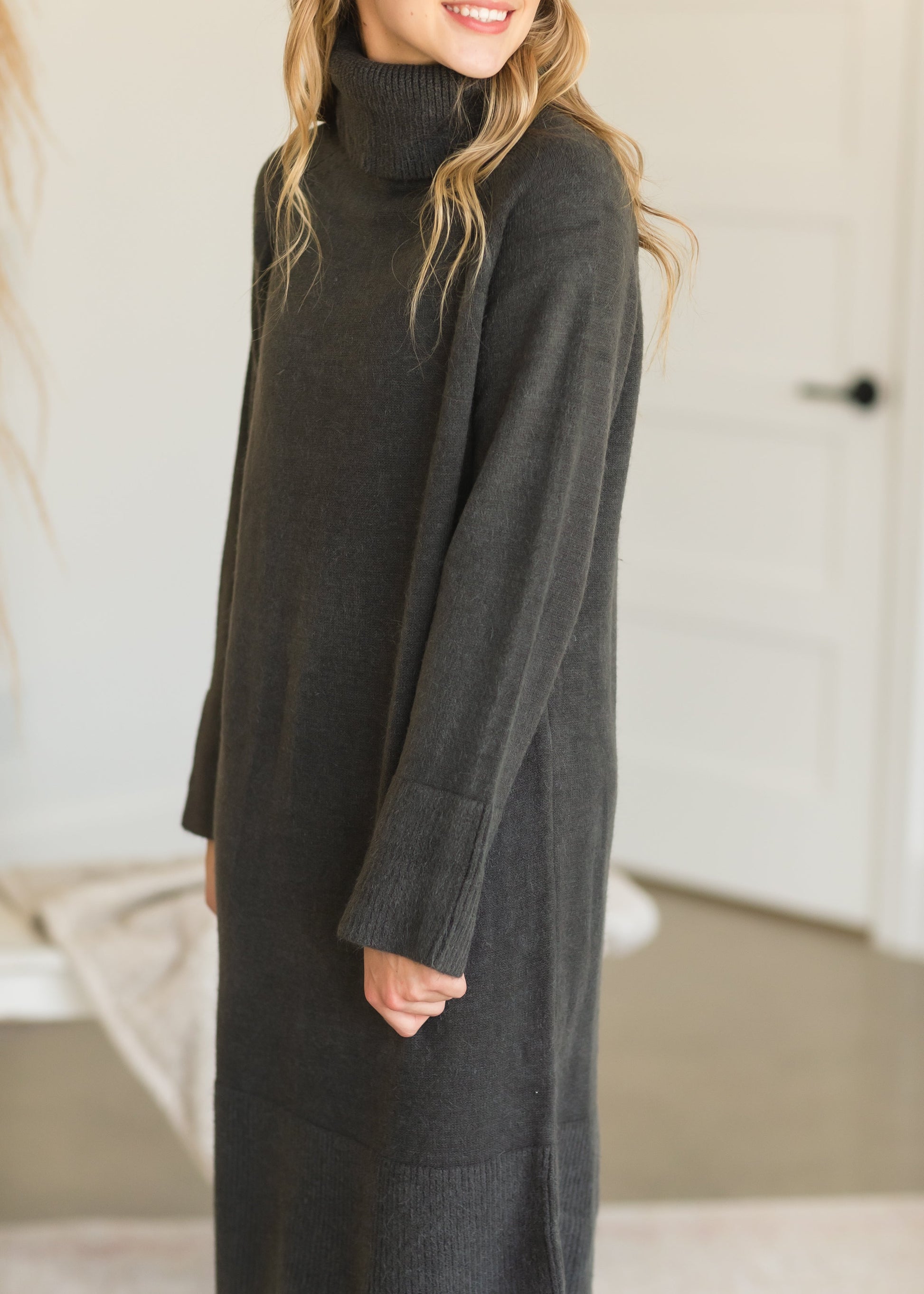 Gray Turtleneck Sweater Dress - FINAL SALE Dresses